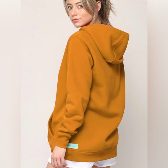 Active Casual Hoodie Long Sleeve Comfortable Lightweight Sweatshirt -mustard - Picture 4 of 6